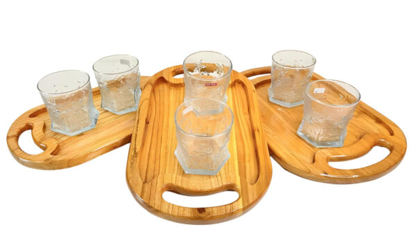 Trays for carrying drinks and bar snacks
